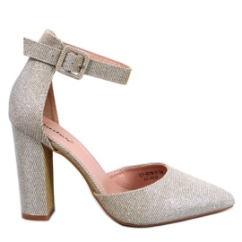 Zapatos de salón con tacón cuadrado iridiscente Midnight LT.GOLD dorado Zapatos de salón con tacón cuadrado iridiscente Midnight LT.GOLD dorado