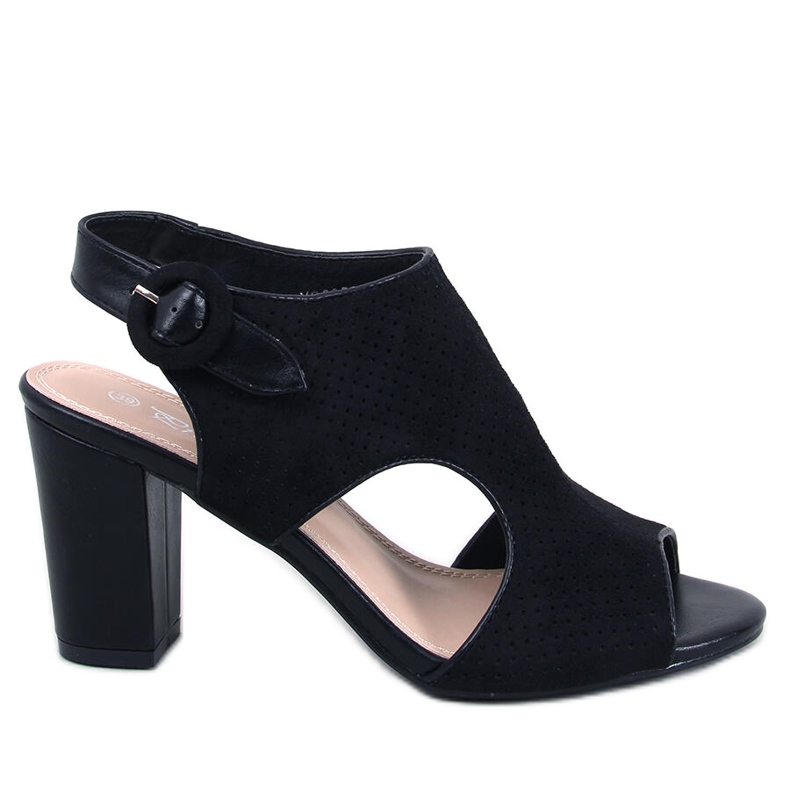 Morillo Sandalias negras tacón calado negro
