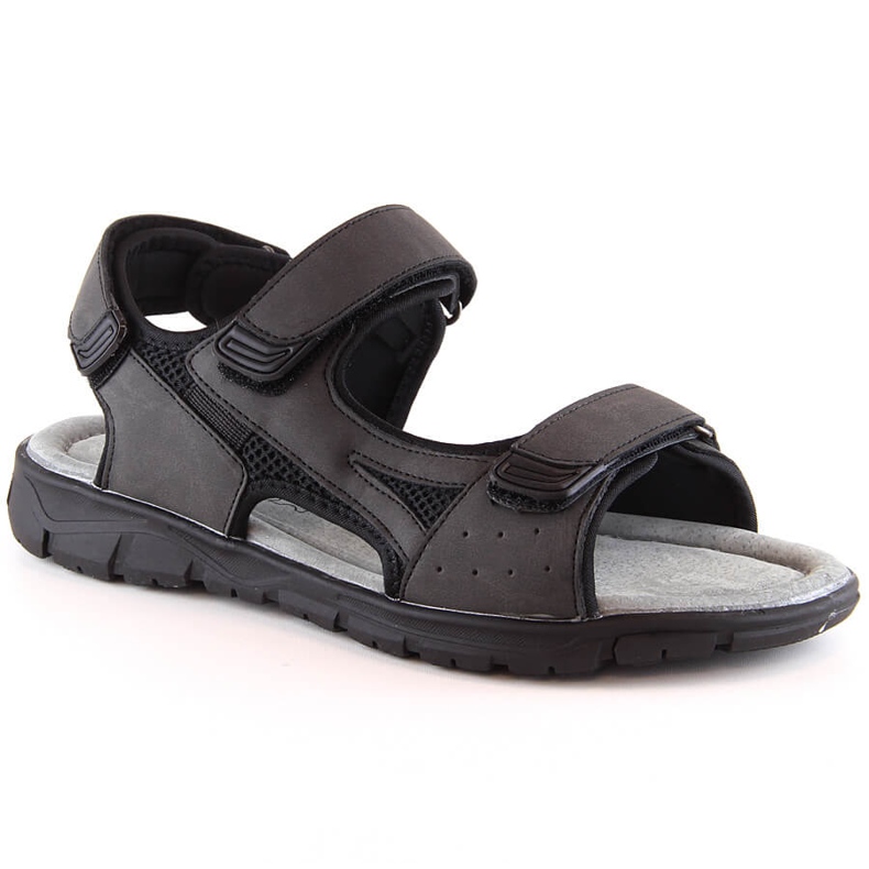 Sandalias de hombre American Club negras con velcros negro