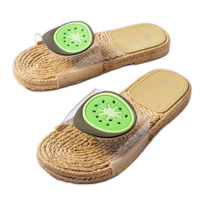 Babuchas transparentes con decoración Foddie beige Babuchas transparentes con decoración Foddie beige