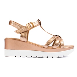 Sandalias mujer cuña Shelovet dorado
