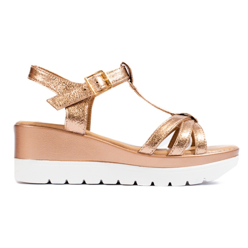 Sandalias mujer cuña Shelovet dorado
