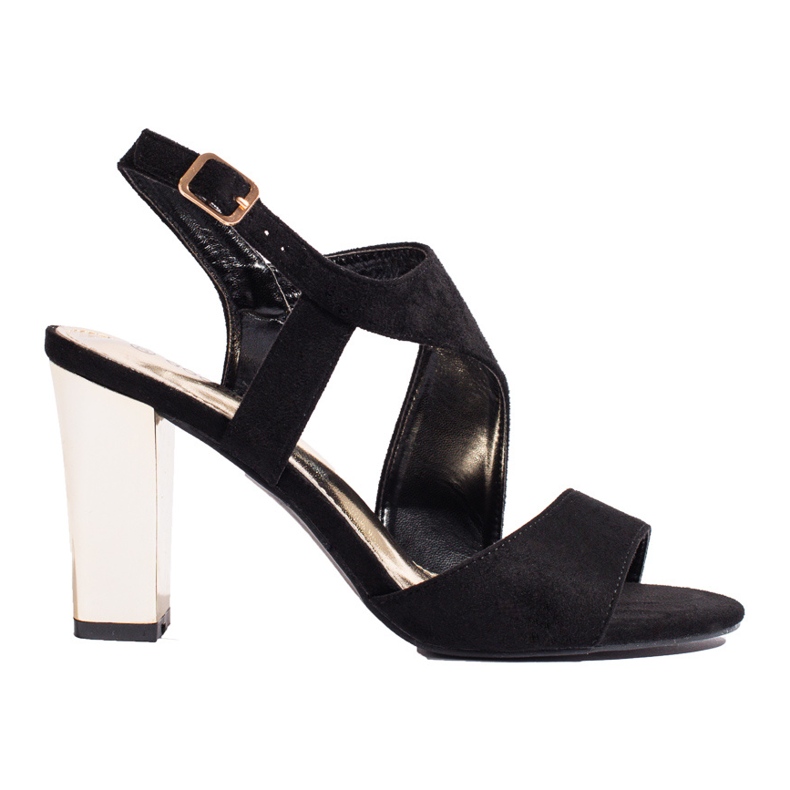 Sandalias de tacón de ante negras de Shelovet negro