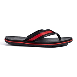 W. Potocki Chanclas negras para hombre fabricadas en piel ecológica Potocki negro