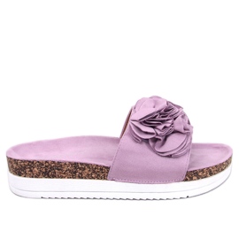 BM Pantuflas Rizzo Flor Morada púrpura