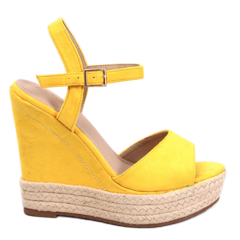 BM Winans Sandalias cuña alpargata amarillas amarillo