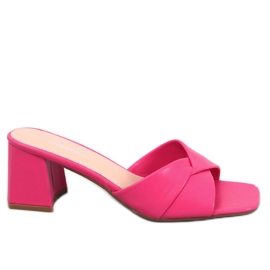 BM Sandalias tacón bajo Poncia fucsia rosa