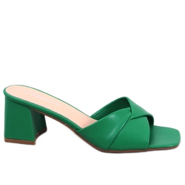 BM Sandalias tacón bajo Poncia Verde