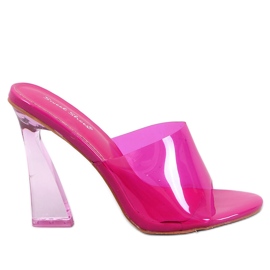 BM Sandalias tacón transparente Seymour Fucsia rosado