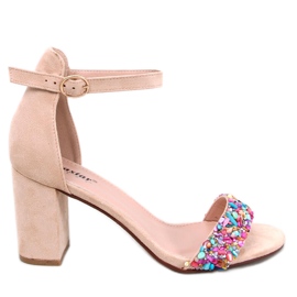 BM Sandalias tacón Piedra Valentine Beige