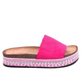 BM Chanclas con suela decorada de Donnie Fuchsia rosa