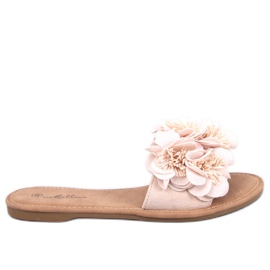Pantuflas de flores Corey Beige