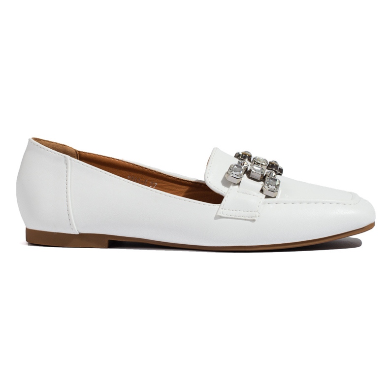 Mocasines de mujer blancos con decoración Shelovet
