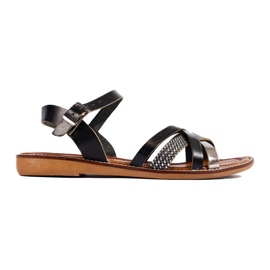Sandalias de mujer en piel negra de W. Potocki negro