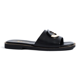 Pantuflas Shelovet de mujer elegantes negras negro