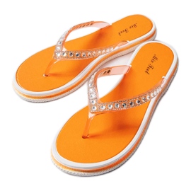Chanclas Patrier naranja con pedrería Chanclas Patrier naranja con pedrería