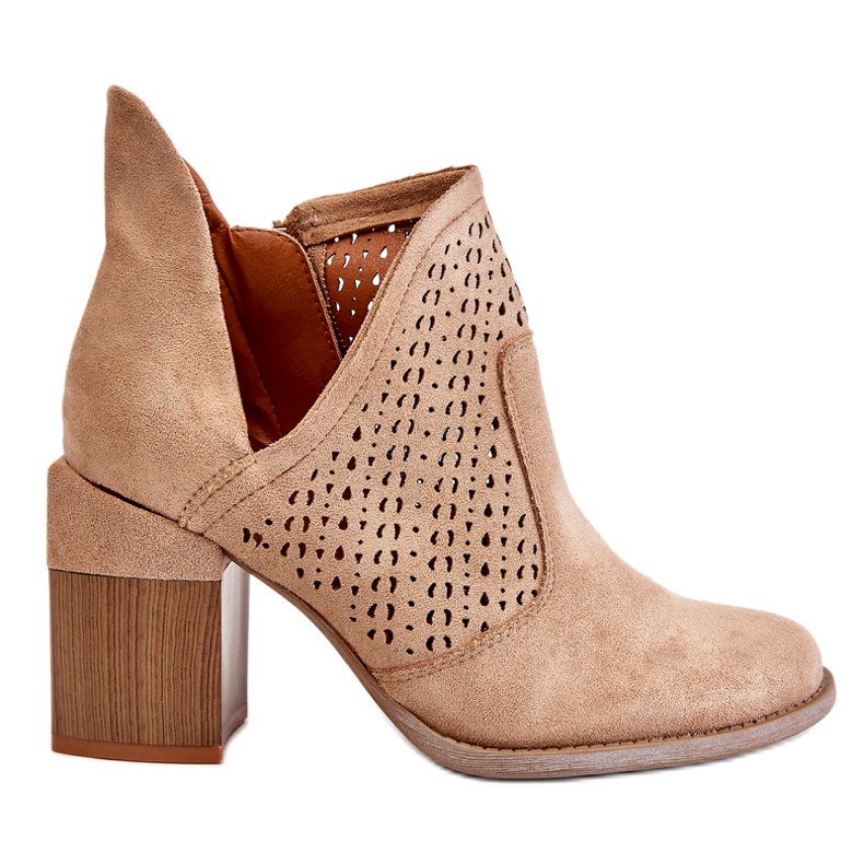 Bella Paris Botas Layne de ante beige con aberturas