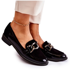 Mocasines Clásicos Con Cadena Laura Messi 2531 Negro