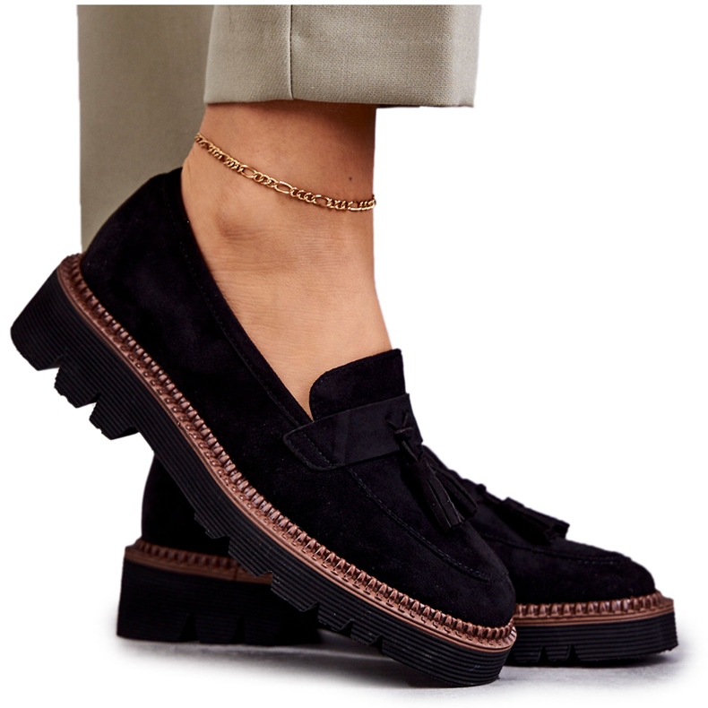Vinceza Zapatos De Mujer De Ante En La Plataforma Unni Negro