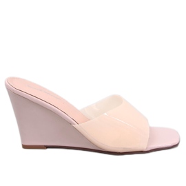 Chanclas de cuña transparentes de Rocks Beige