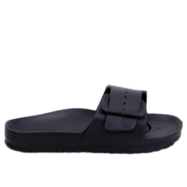 Romero Chanclas negras de goma con hebilla negro
