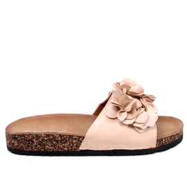 Pantuflas de corcho con flores beige Fowley Pantuflas de corcho con flores beige Fowley