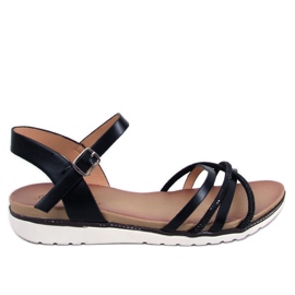 BM Sandalias Marty Black con circonitas cúbicas negro