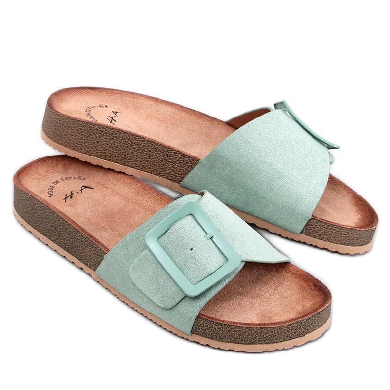 Chanclas Hebilla Verde Oscuro Chanclas Hebilla Verde Oscuro