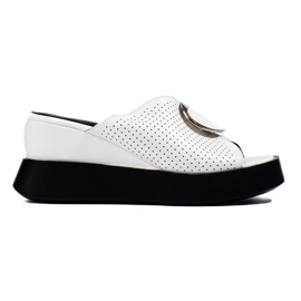 Sandalias cuña Shelovet blancas blanco