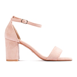 Sandalias mujer ante dorado Shelovet rosa