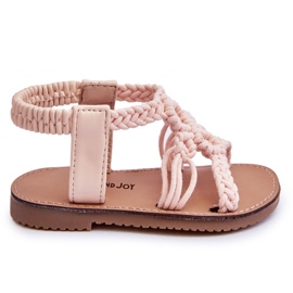 Sandalias Infantiles Trenzadas Sin Cordones Rosa Tracy