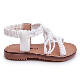 Sandalias Infantiles Trenzadas Sin Cordones Blanco Tracy