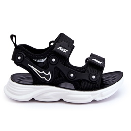 Tobias Niño Sandalias Velcro Blanco Y Negro