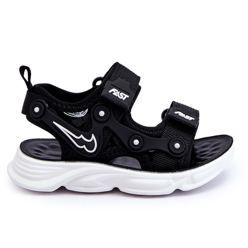 Tobias Niño Sandalias Velcro Blanco Y Negro