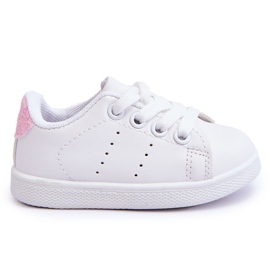 FR1 Deportivas Infantiles Blanco y Rosa Brillo