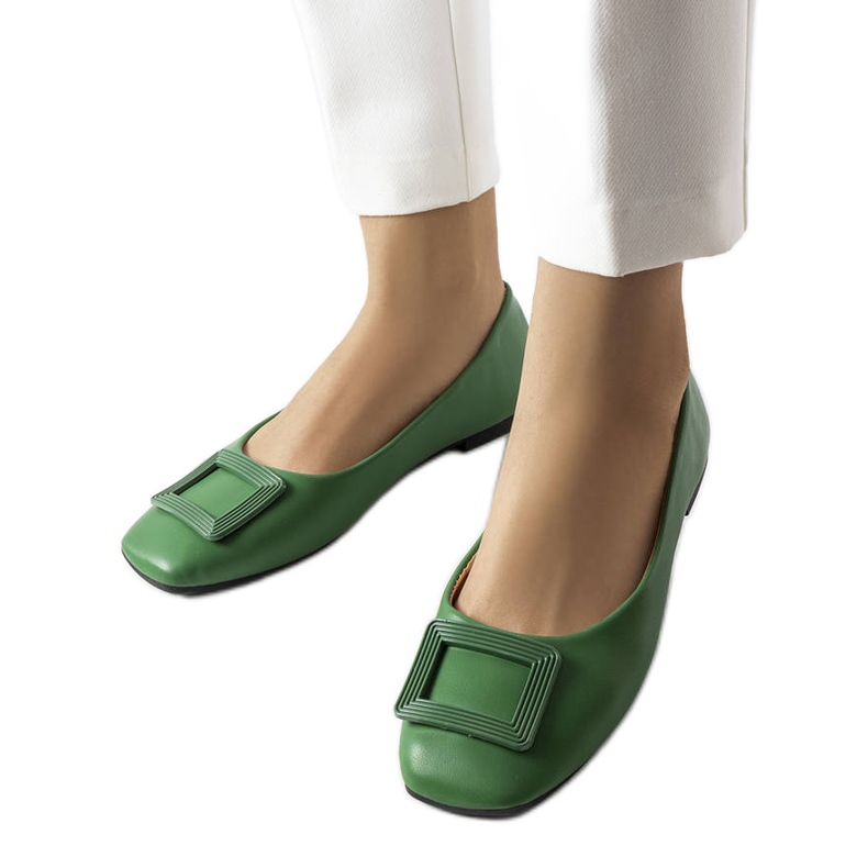 Bailarinas verdes con hebilla Sheller