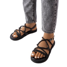 Sandalias trenzadas negras de Burwell negro