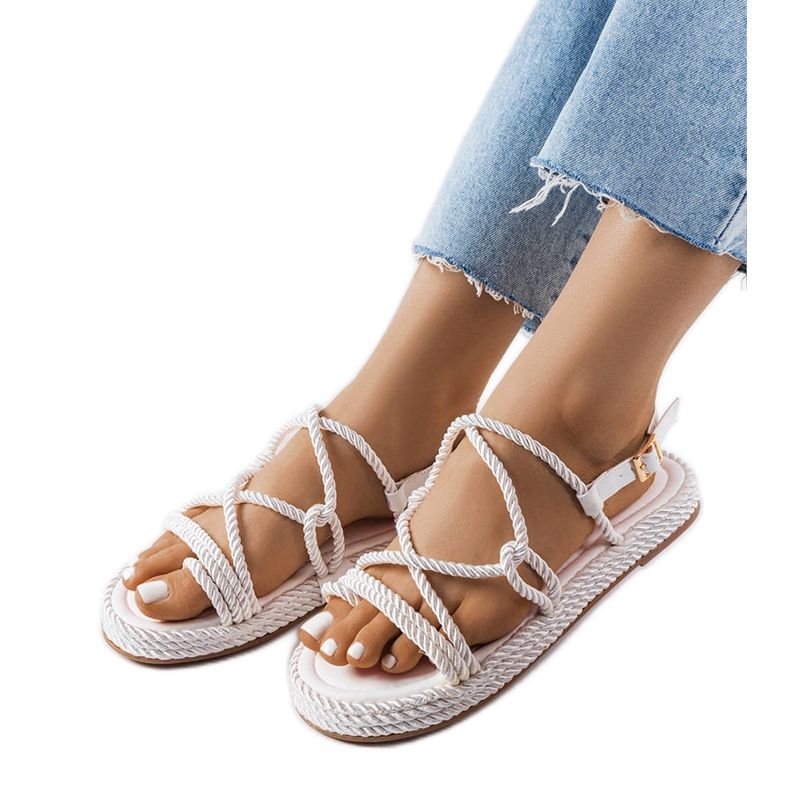 Sandalias trenzadas blancas de Burwell blanco Sandalias trenzadas blancas de Burwell blanco