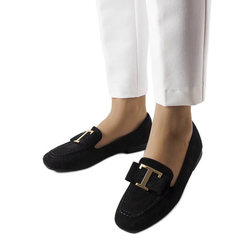 Mocasines de gamuza ecológica negros de Adélaïde Mocasines de gamuza ecológica negros de Adélaïde