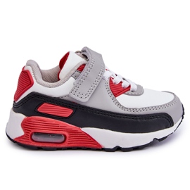 FR1 Deportivas Infantiles de Piel con Plataforma Lori Blanco y Rojo