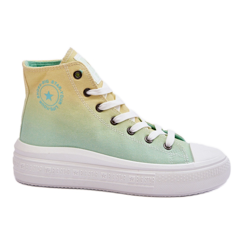 Deportivas Plataforma Alta Big Star LL274A190 Amarillo-Verde