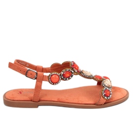 Jolene sandalias naranjas con cuentas