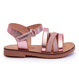 Sandalias Infantiles Con Rayas Rosa Isla