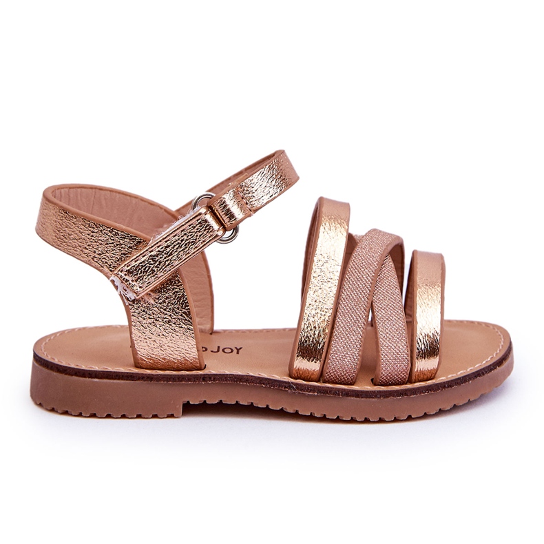 Sandalias Infantiles Con Tiras Oro Rosa Isla dorado