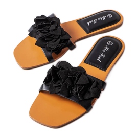 Chanclas negras decoradas con flores de Rapids negro