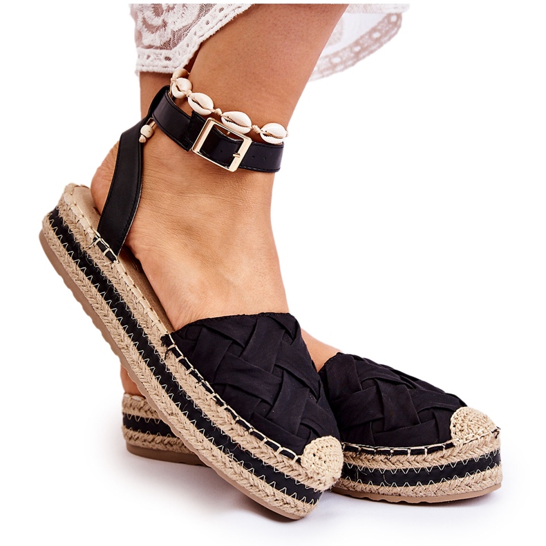WS1 Sandalias Alpargatas De Mujer En La Plataforma Susane Negra negro