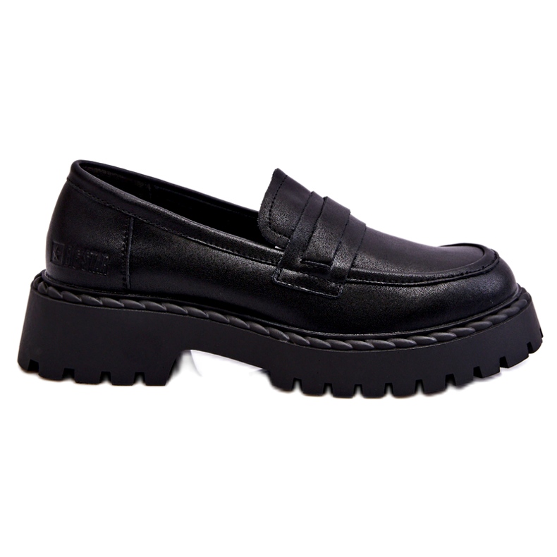 Mocasines Mujer Big Star Cuero Zapatos LL274458 Negro
