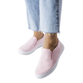 Zapatillas slip-on de tela rosas de Lajeunesse