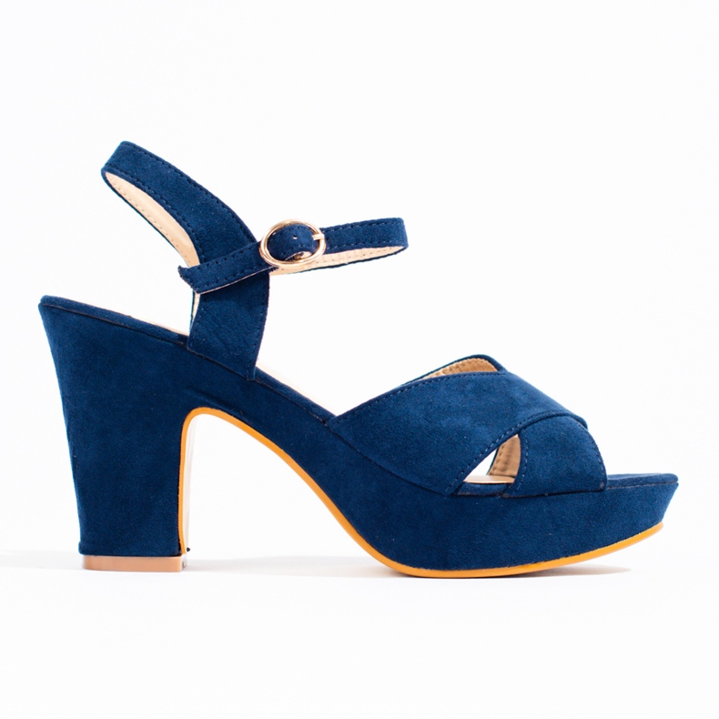 Sandalias de tacón azul marino de Shelovet