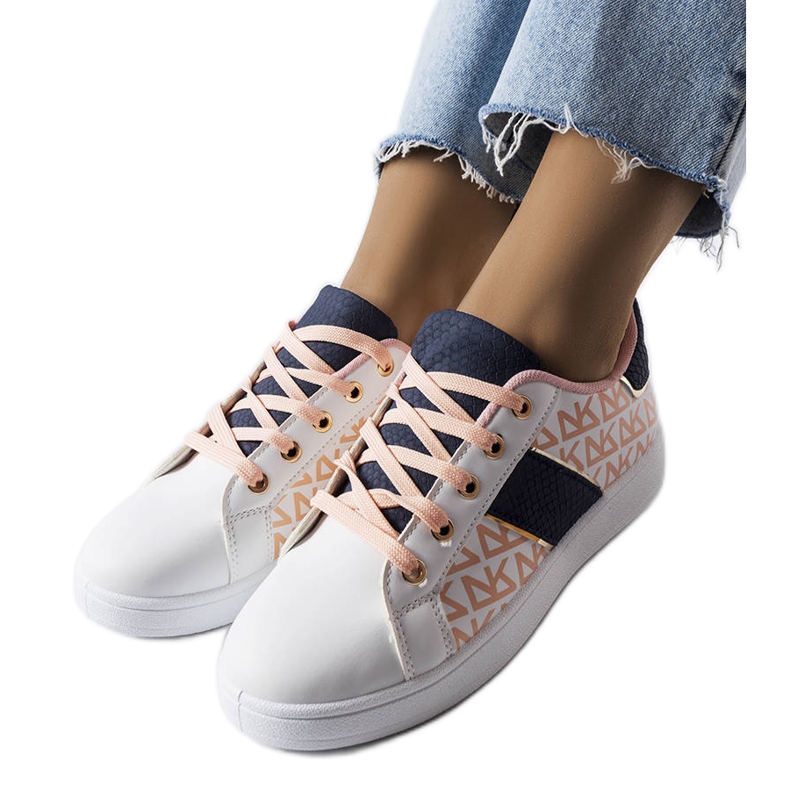 Inna Zapatillas blancas con inserciones de colores de Kessla blanco Inna Zapatillas blancas con inserciones de colores de Kessla blanco